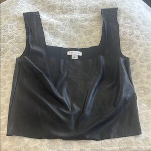 Black Faux Leather Top